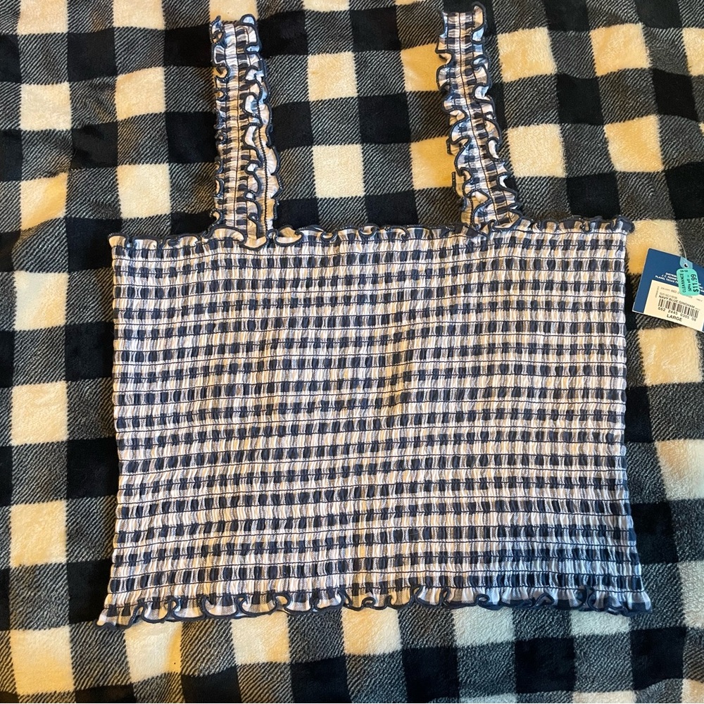 Blue and white top